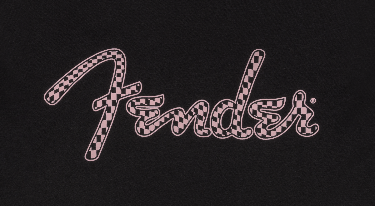Fender Fender® Spaghetti Logo Wavy Checker Tee, Pink Checker, L