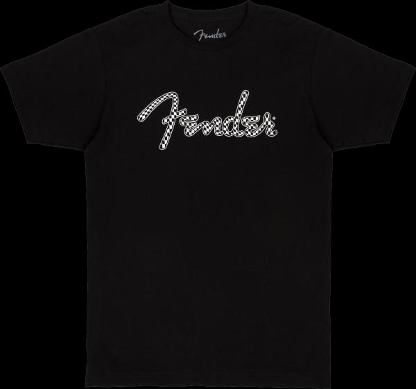Fender Fender® Spaghetti Logo Wavy Checker Tee, B&W Checker, XL