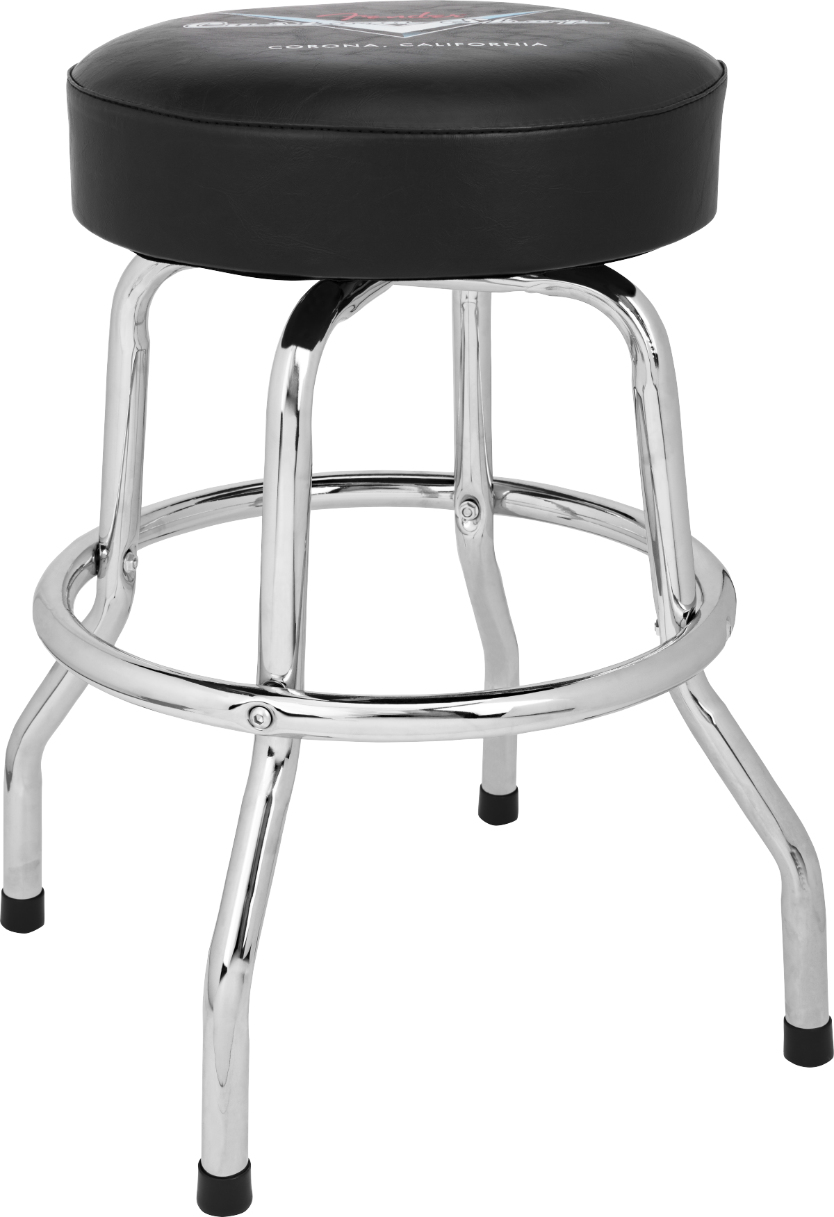 Fender Fender® Custom Shop Chevron Logo Barstool, Black/Chrome, 24"