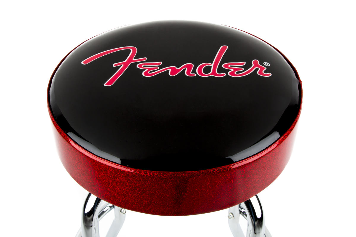 Fender Fender® Red Sparkle Logo Barstool, Black/Red Sparkle 30"