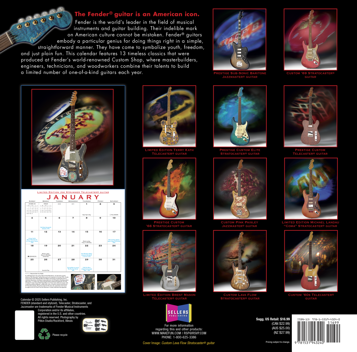 Fender 2026 Fender® Custom Shop Calendar