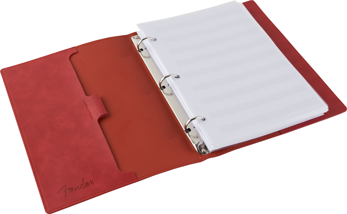 Fender Fender™ Vegan Leather Music Note Book, Dakota Red