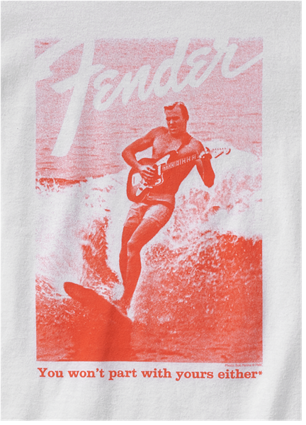 Fender Fender® Jaguar® Surf T-Shirt, White and Red, S