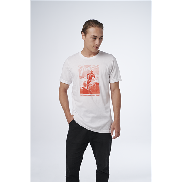 Fender Fender® Jaguar® Surf T-Shirt, White and Red, XXL