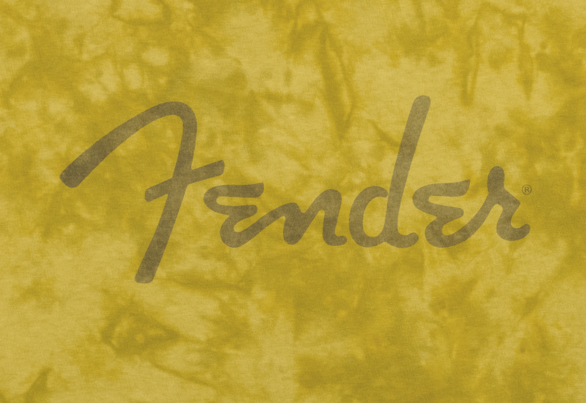 Fender Fender® Spaghetti Logo Tie-Dye T-Shirt, Mustard, S
