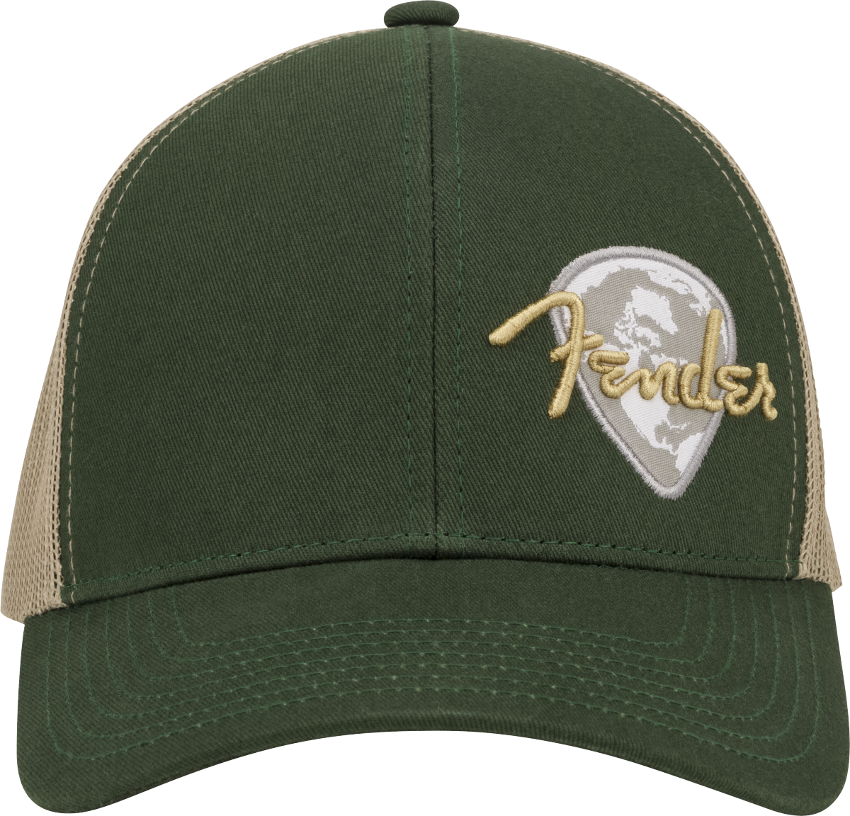 Fender Fender® Globe Pick Patch Hat, Green/Khaki, One Size