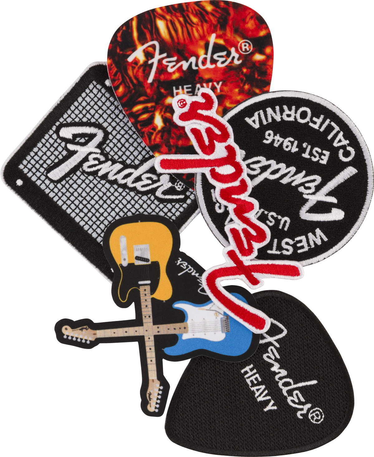Fender Fender™ Amp Logo Patch, Black and Chrome