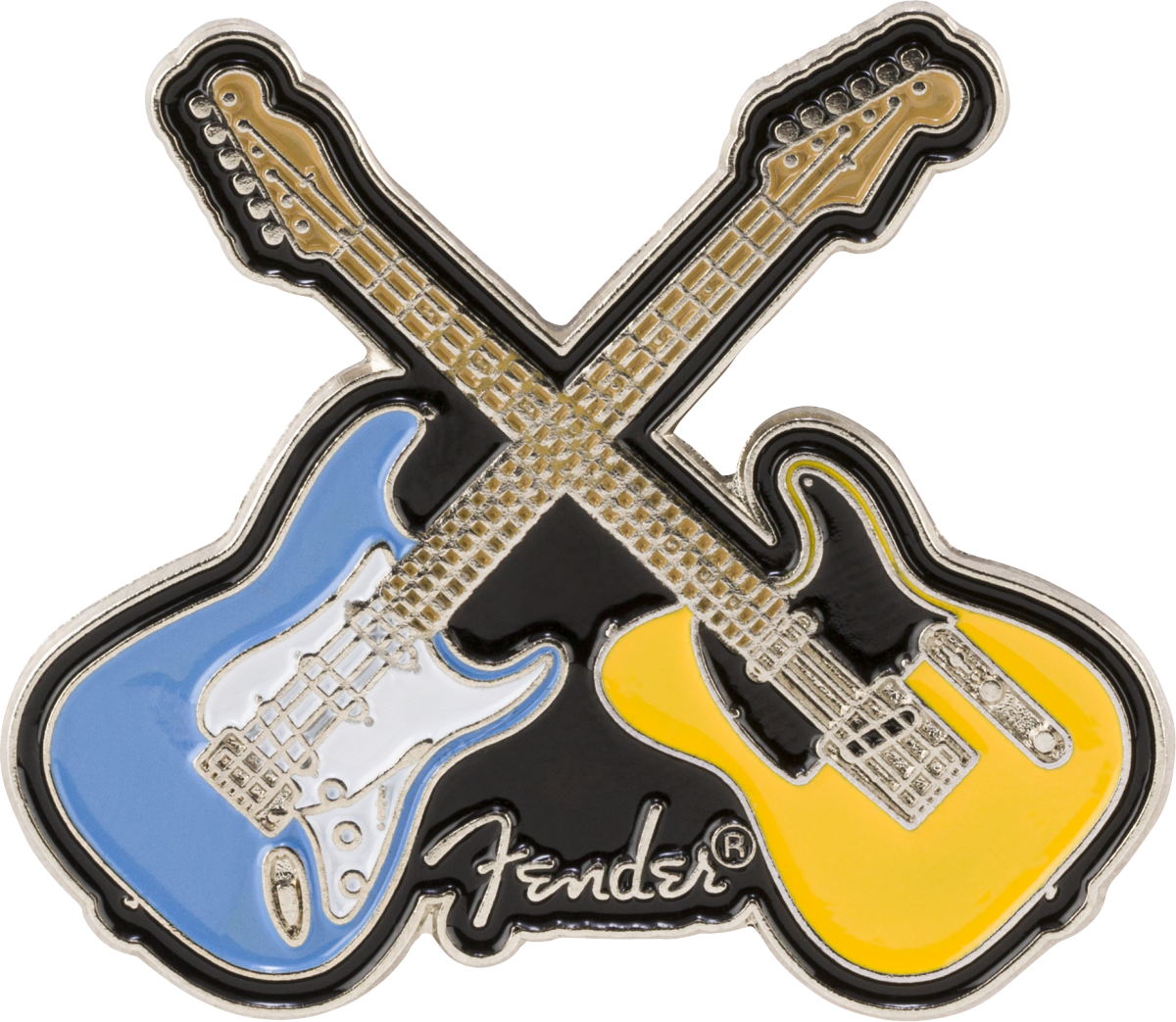 Fender Fender™ Crossed Guitars Enamel Pin, Multi-Color