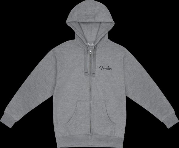 Fender Fender® Spaghetti Small Logo Zip Front Hoodie, Athletic Gray, XXL