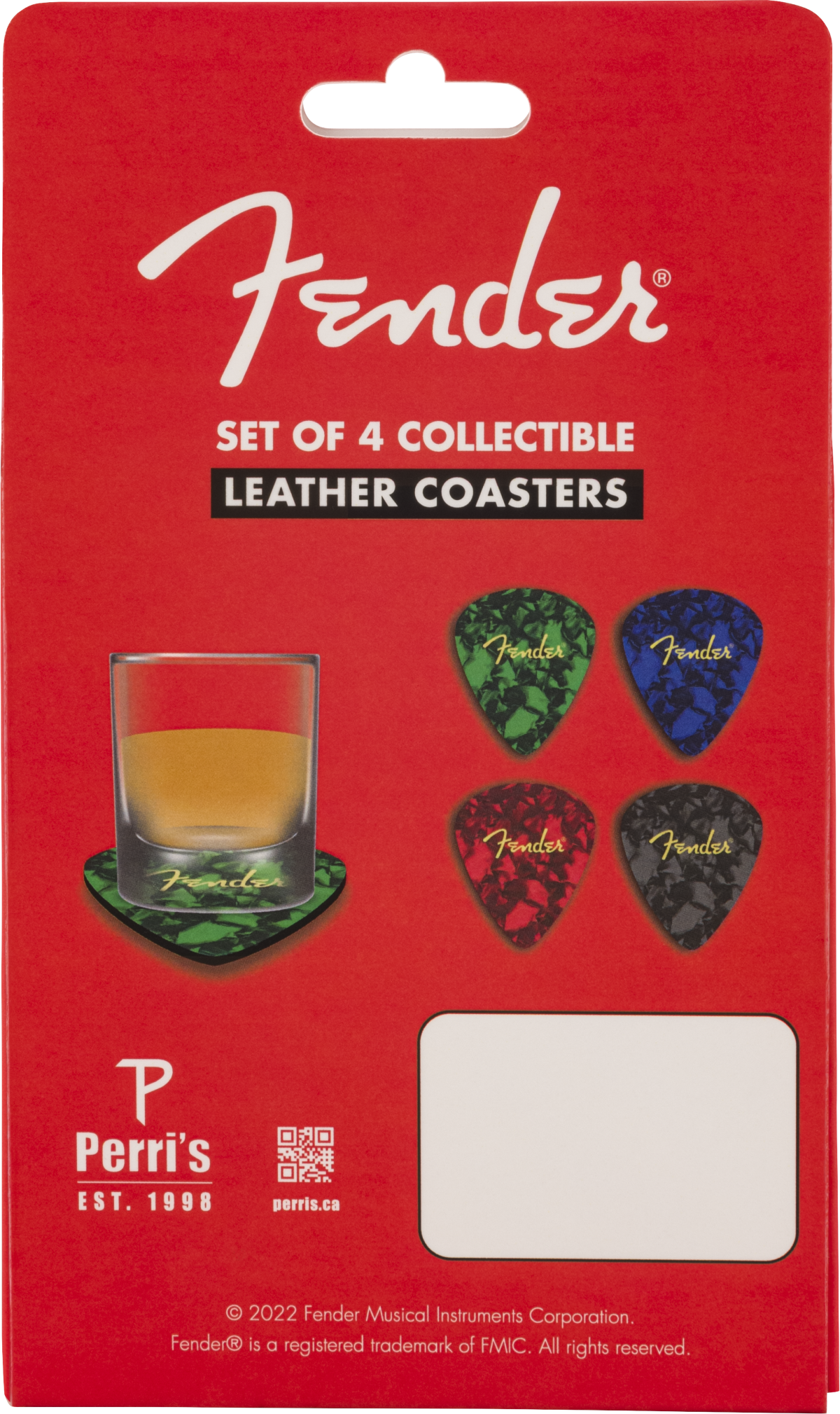 Fender Fender™ Pick Shape Logo Coasters, 4-Pack, Multi-Color