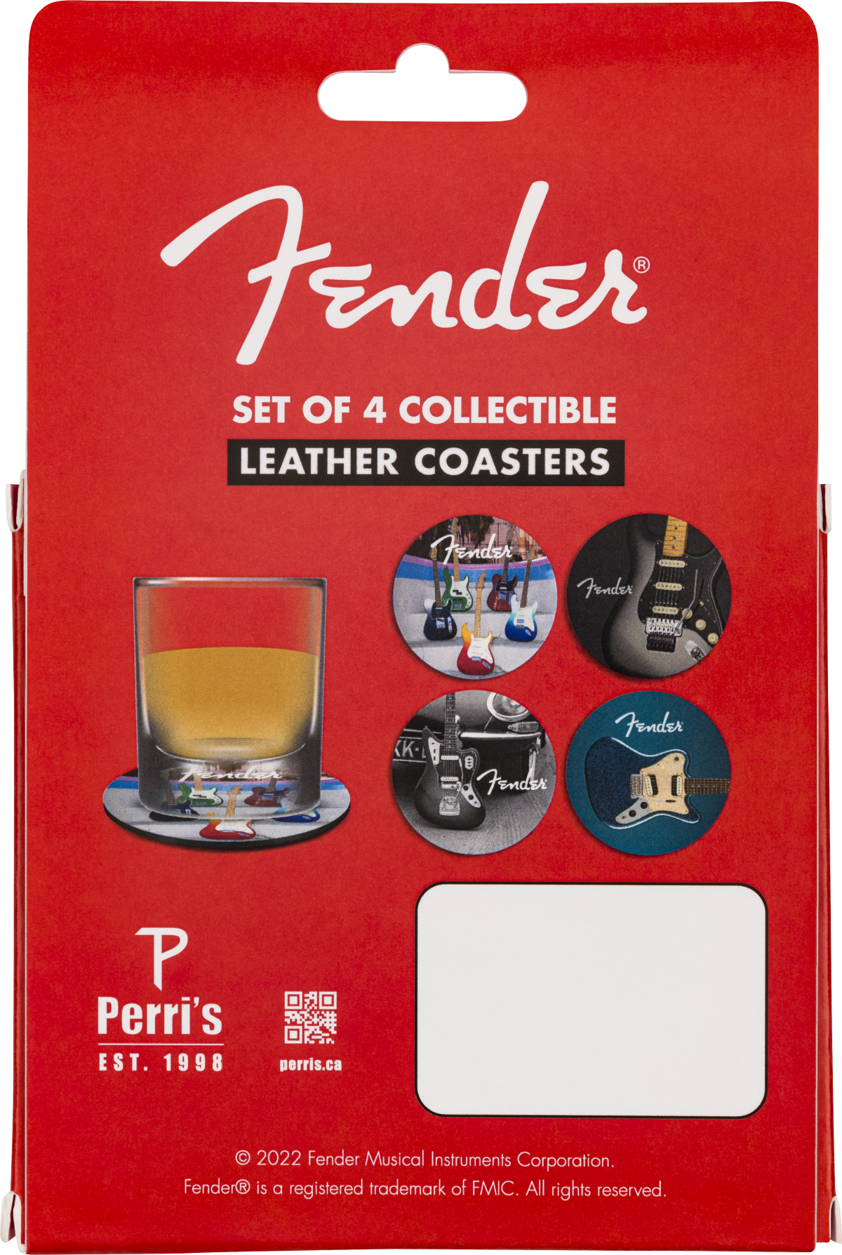 Fender Fender™ Guitars Coasters, 4-Pack, Multi-Color Leather