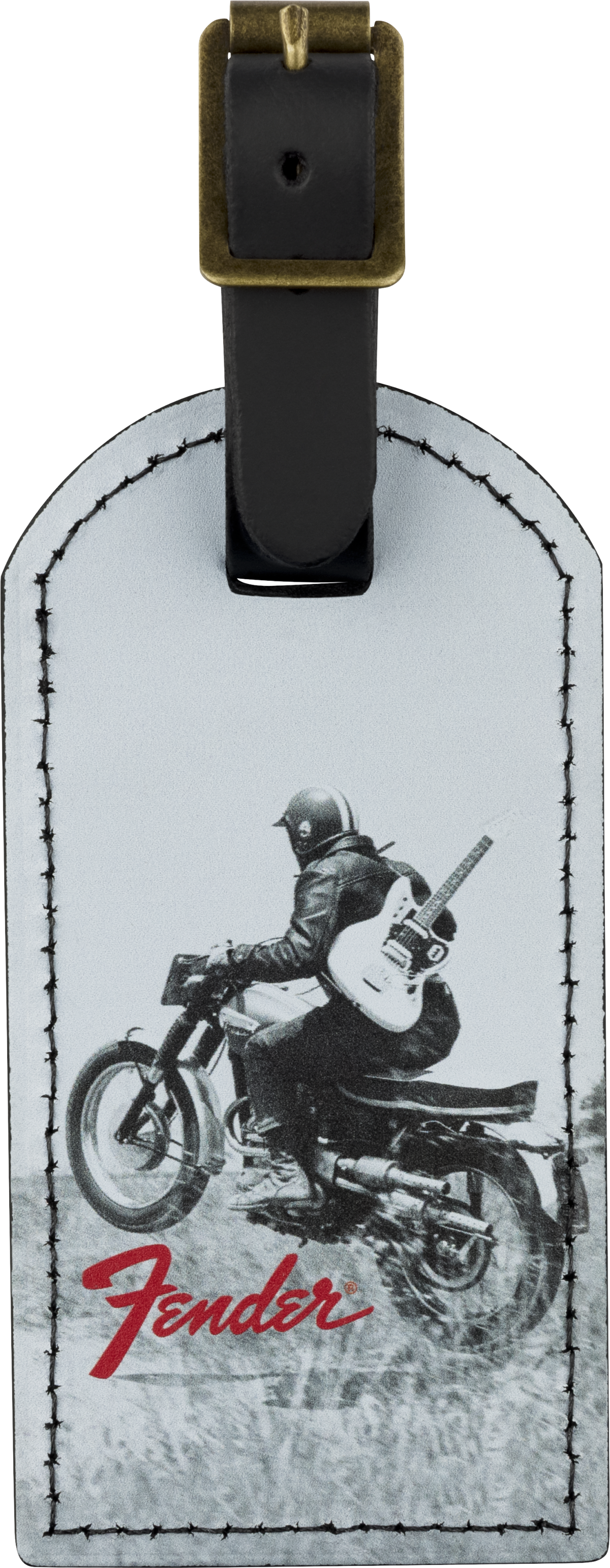 Fender Fender® Vintage Ad Luggage Tag, Motorcycle Rider