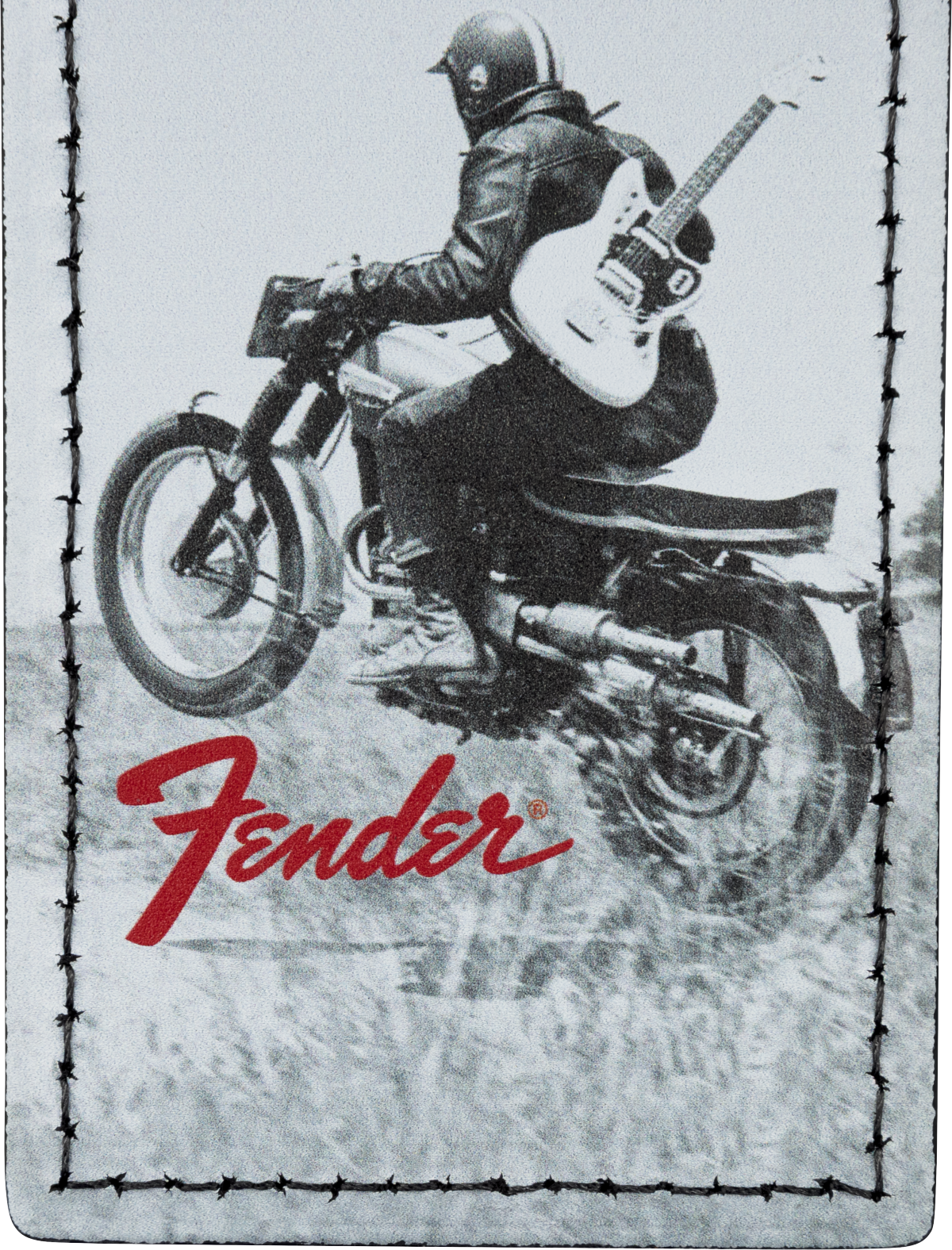 Fender Fender® Vintage Ad Luggage Tag, Motorcycle Rider