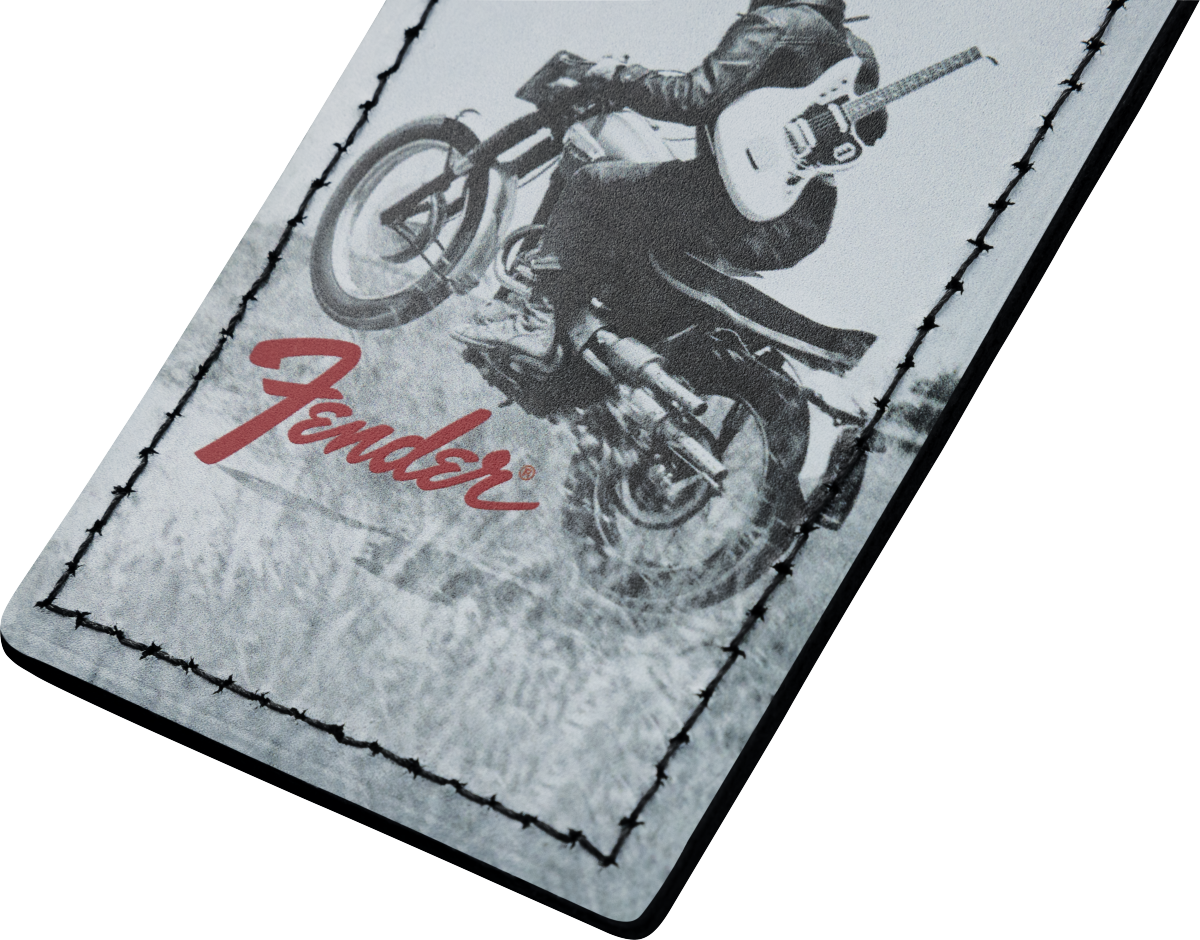 Fender Fender® Vintage Ad Luggage Tag, Motorcycle Rider