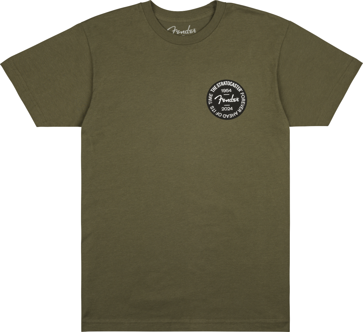 Fender Stratocaster™ 70th Anniversary Badge Tee, Olive, M