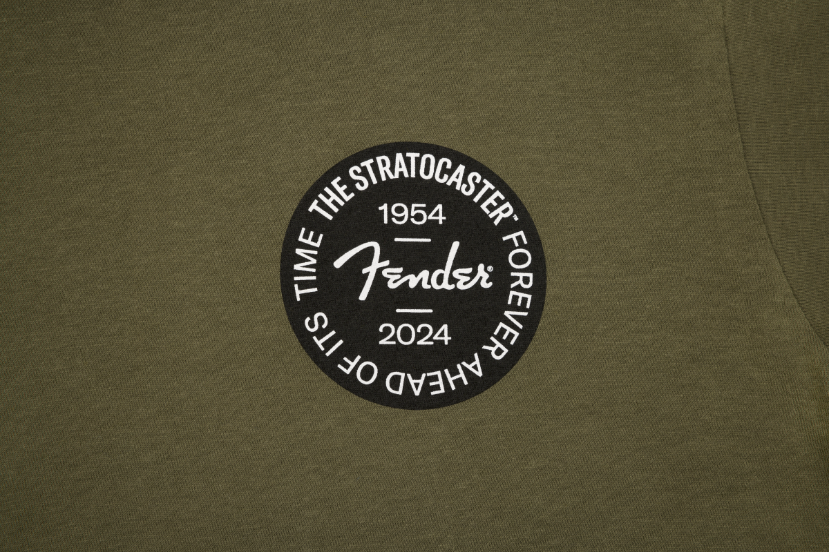Fender Stratocaster™ 70th Anniversary Badge Tee, Olive, S