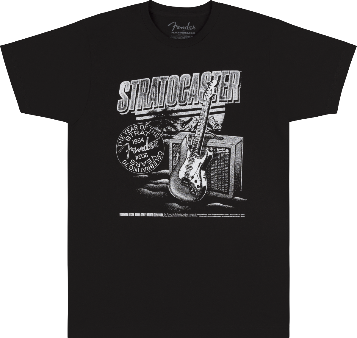 Fender Fender Stratocaster™ 70th Anniversary, Tee, Black, S