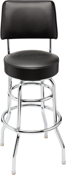 Fender Fender® Blackout Backrest Barstool with Embossed Logo, 30"