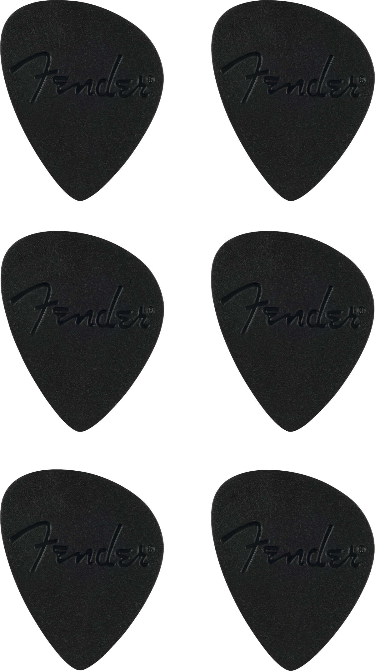 Fender Offset Polycarbonate Picks, Black (6)