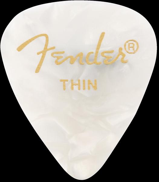 Fender Premium Celluloid 351 Shape Picks, Thin, White Moto, 144-Pack