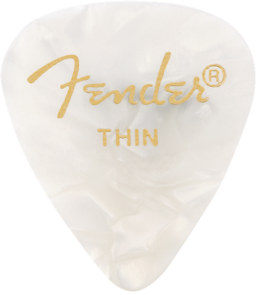 Fender Premium Celluloid 351 Shape Picks, Thin, White Moto, 144-Pack