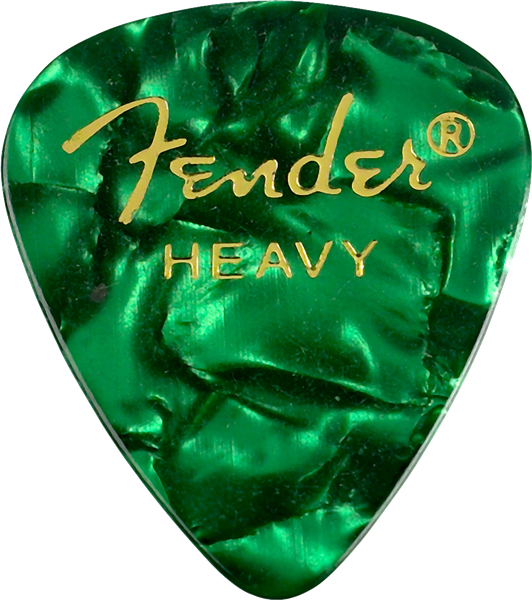 Fender Premium Celluloid 351 Shape Picks, Heavy, Green Moto, 144-Pack