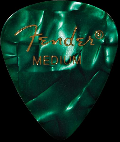 Fender Premium Celluloid 351 Shape Picks, Medium, Green Moto, 144-Pack