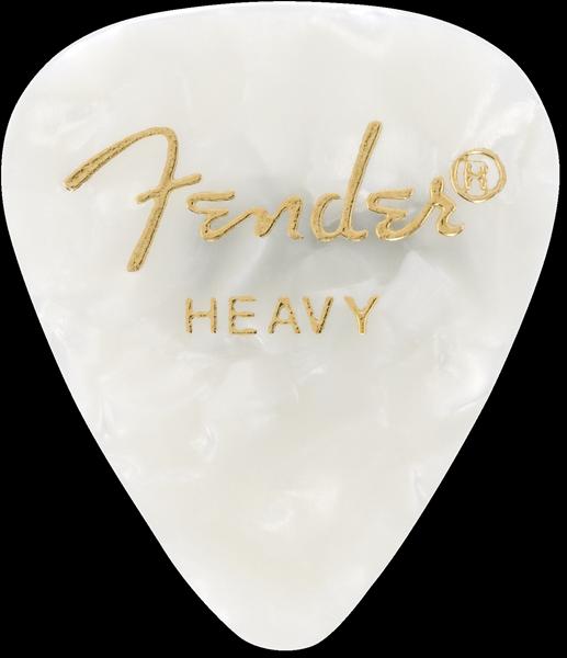 Fender Premium Celluloid 351 Shape Picks, Heavy, White Moto, 144-Pack