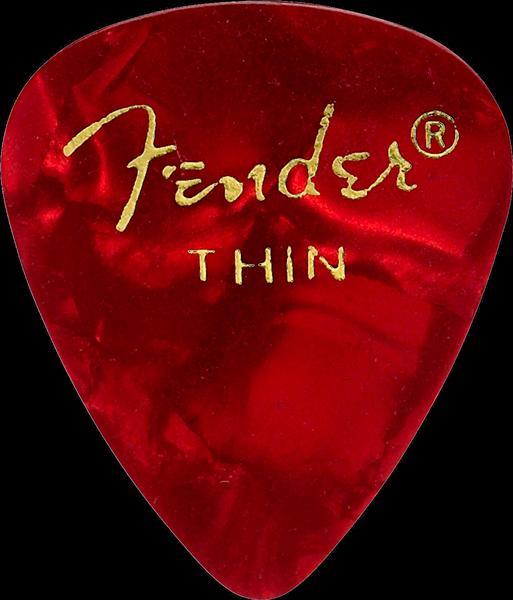 Fender Premium Celluloid 351 Shape Picks, Thin, Red Moto, 144-Pack
