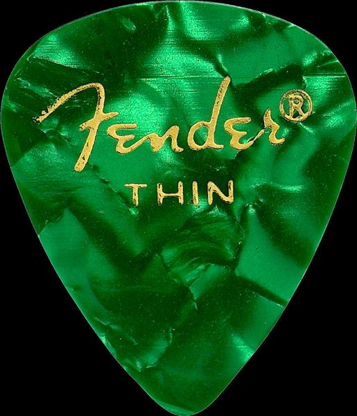 Fender Premium Celluloid 351 Shape Picks, Thin, Green Moto, 144-Pack