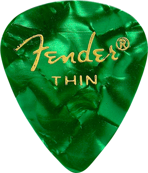 Fender Premium Celluloid 351 Shape Picks, Thin, Green Moto, 144-Pack