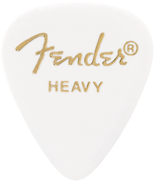Fender Classic Celluloid, White, 351 Shape, Heavy, 144 Count