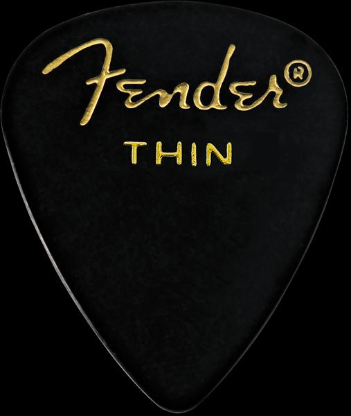 Fender Classic Celluloid, Black, 351 Shape, Thin, 144 Count