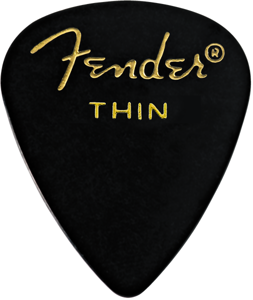 Fender Classic Celluloid, Black, 351 Shape, Thin, 144 Count