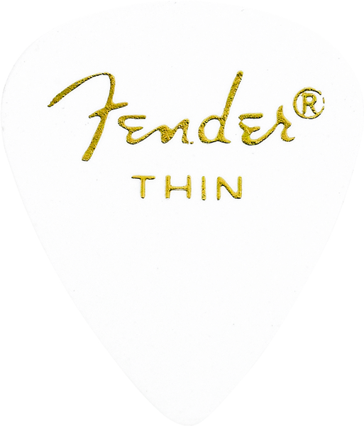 Fender Classic Celluloid, White, 351 Shape, Thin, 144 Count