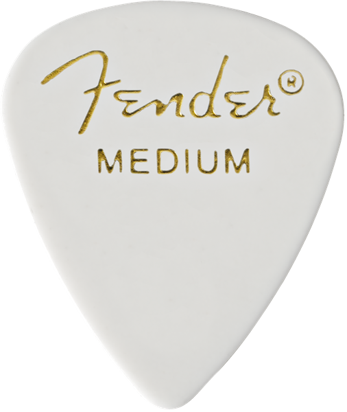 Fender Classic Celluloid, White, 351 Shape, Medium, 144 Count