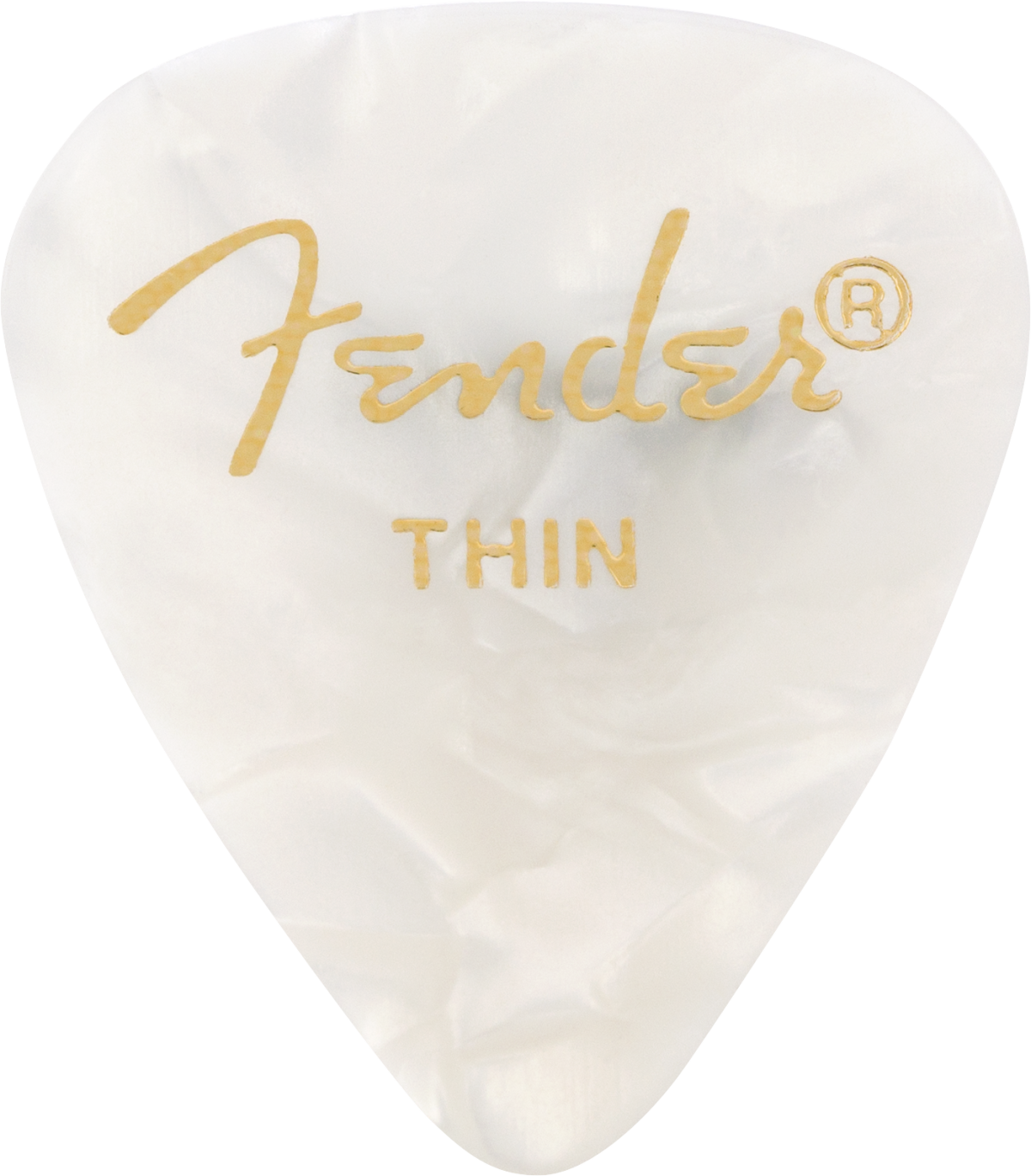 Fender Premium Celluloid 351 Shape Picks, Thin, White Moto, 12-Pack