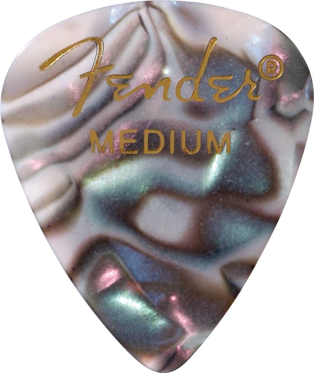 Fender Premium Celluloid 351 Shape Picks, Medium, Abalone, 12-Pack