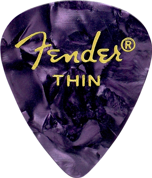 Fender Premium Celluloid 351 Shape Picks, Thin, Purple Moto, 12-Pack