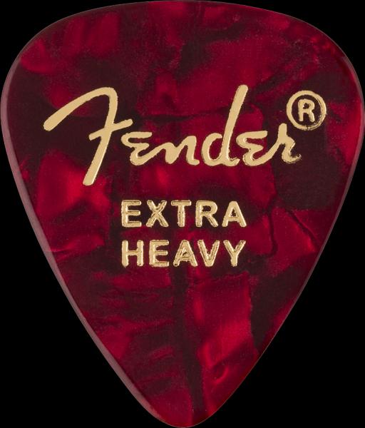 Fender 351 Shape Premium Picks, Extra Heavy, Red Moto, 12 Count