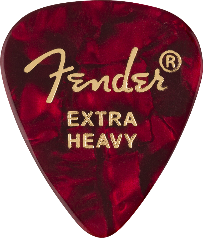 Fender 351 Shape Premium Picks, Extra Heavy, Red Moto, 12 Count