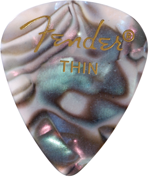 Fender Premium Celluloid 351 Shape Picks, Thin, Abalone, 12-Pack