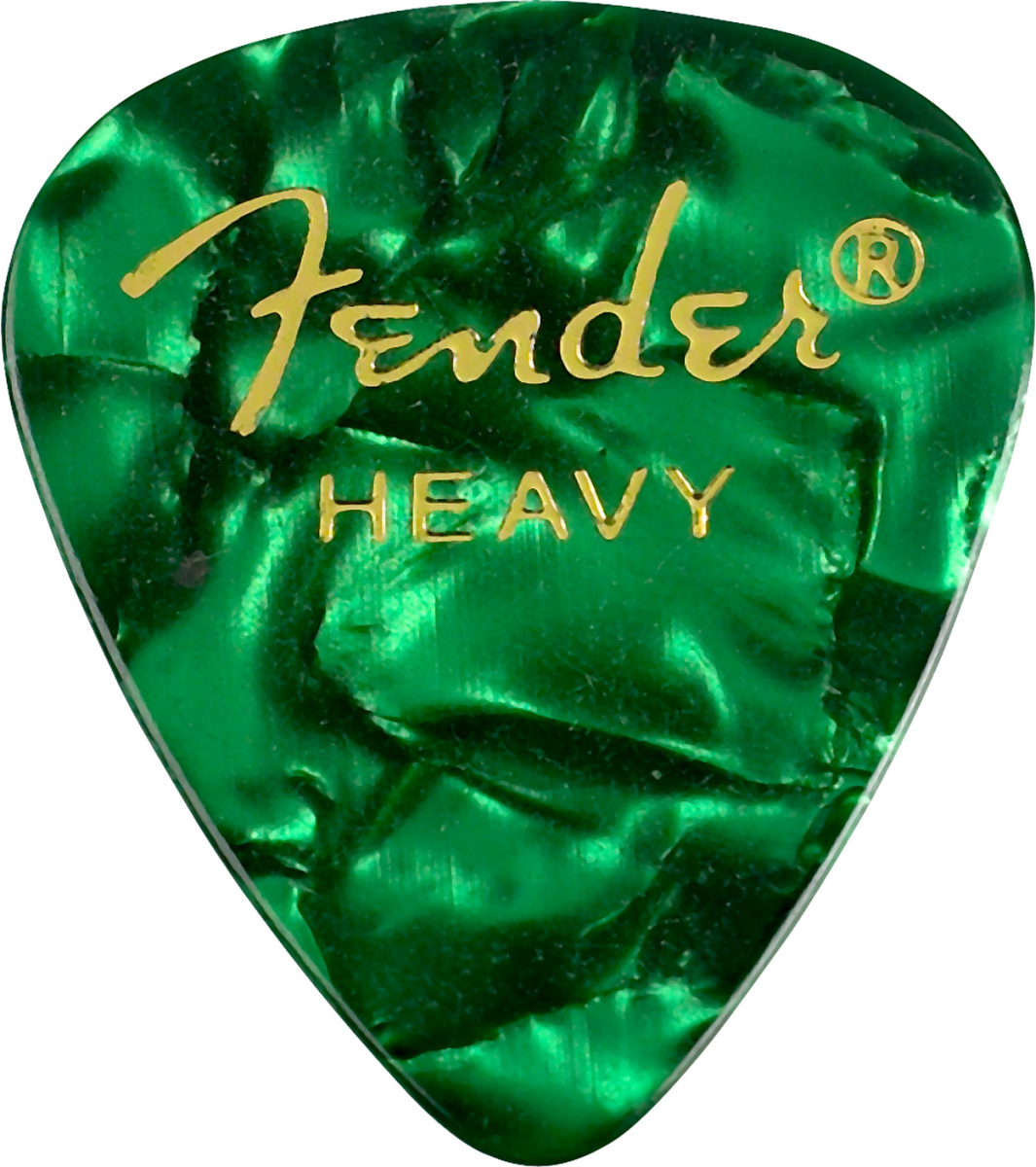 Fender Premium Celluloid 351 Shape Picks, Heavy, Green Moto, 12-Pack