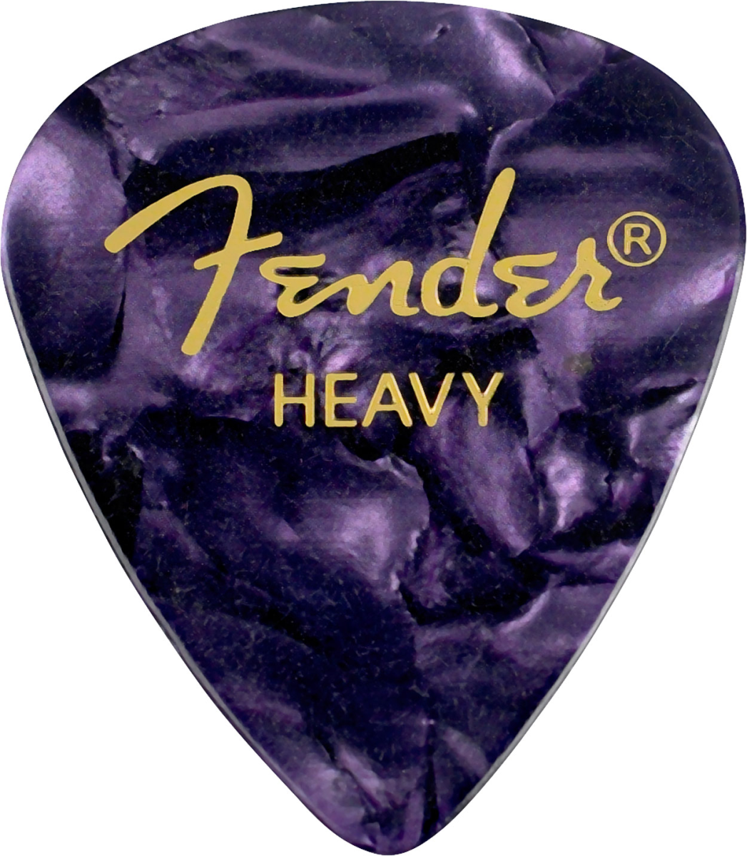 Fender Premium Celluloid 351 Shape Picks, Heavy, Purple Moto, 12-Pack