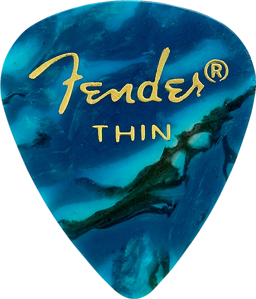 Fender Premium Celluloid 351 Shape Picks, Thin, Ocean Turquoise, 12-Pack