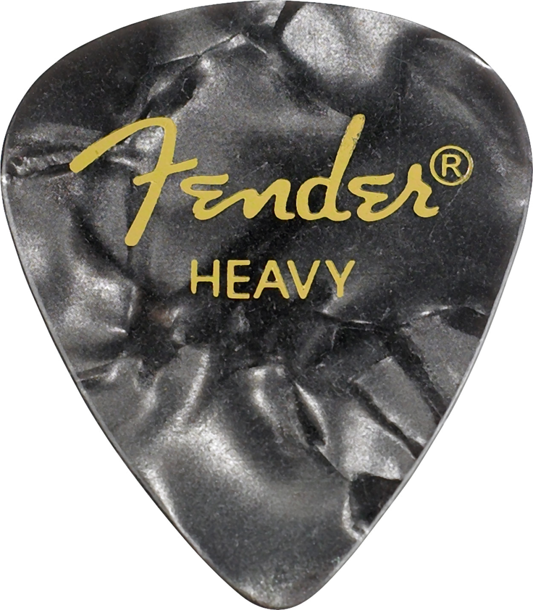 Fender Premium Celluloid 351 Shape Picks, Heavy, Black Moto, 12-Pack
