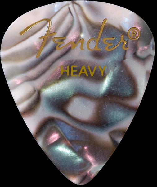 Fender Premium Celluloid 351 Shape Picks, Heavy, Abalone, 12-Pack