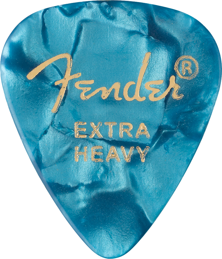 Fender 351 Shape Premium Picks, Extra Heavy, Ocean Turquoise, 12 Count