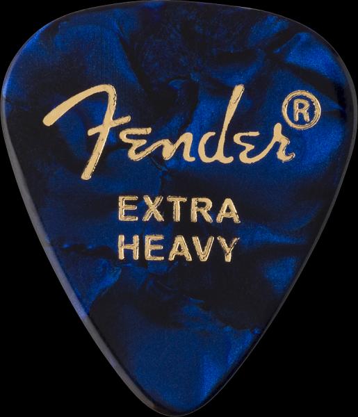 Fender Premium Celluloid, Blue Moto, 351 Shape, Extra Heavy, 12 Count