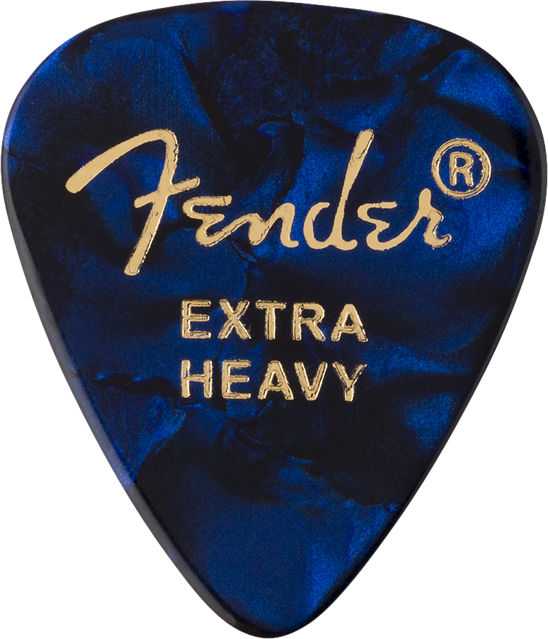 Fender Premium Celluloid, Blue Moto, 351 Shape, Extra Heavy, 12 Count